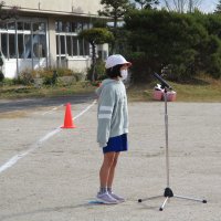 校内持久走記録会の開会式