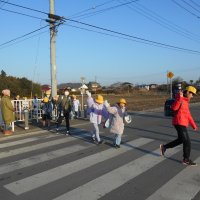 登校風景（１月１３日）